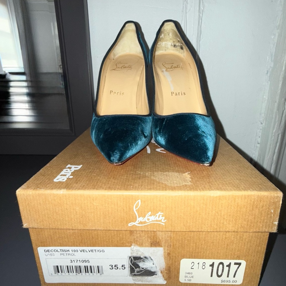Christian Louboutin Teal Heels